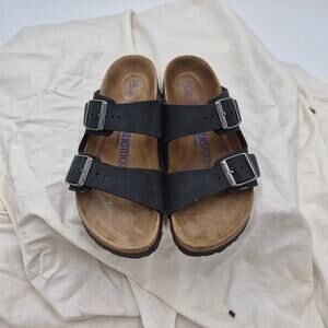 Birkenstock Arizona soft footbed Rubbed Oil BLACK WOMENS size EU 36 US 5-5.5